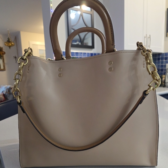 Coach Rogue 30 1941 Cream Leather Tote with Gold Accents - Picture 2 of 15